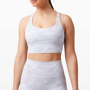 Lululemon Energy Bra Longline White Camo Alpine Size 8